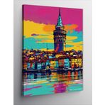 Ekart Kanvas Tablo Pop Art Galata Kulesi