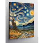 Ekart Kanvas Tablo Van Gogh Stilinde Mavi Gökyüzü