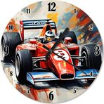 Ekart Kırmızı Formula 1 Aracı Akarlı Duvar Saati