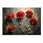Ekart Kırmızı Karanfiller Hediyelik Mdf Tablo 35 cm x 50 cm