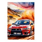 Ekart Kırmızı Spor Araba Mdf poster 50 cm x 70 cm