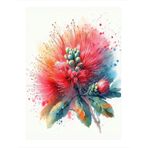 Ekart Okaliptüs Kırmızı Çiçeği Tasarım Ahşap Tablo 35 cm x 50 cm