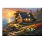 Ekart Retro Deniz Kenarı Ev Hediyelik Ahşap Tablo 35 cm x 50 cm
