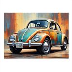 Ekart Retro Kaplumbağa Araba Mdf poster 35 cm x 50 cm