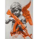 Ekart silahlı melek heykeli Modern Mdf Tablo 50 cm x 70 cm