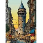 Ekart Tarihi Galata Kulesi Desenli Mdf Tablo 50 cm x 70 cm