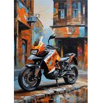 Ekart Turuncu Enduro Motor Model Mdf tablo 50 cm x 70 cm