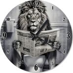 Ekart Tuvalette Gazete Okuyan Aslan Dekoratif Duvar Saati