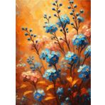 Ekart Yağlı Boya Çiçekler Desenli Ahşap Tablo 50 cm x 70 cm