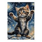 Ekart Yavru Kedi Ve Yıldızlar Hediyelik Mdf Tablo 25 cm x 35 cm