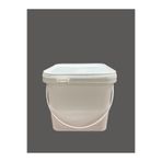 EKBAĞ Beyaz 10 LT Kare Plastik Kova, 5'li Paket, Dayanıklı ve Çok Amaçlı