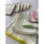 Eke Baby %100 Pamuklu 10'lu Çift Taraflı Renkli Köşeli Bebek Ağız Penye Lüx Mendili (22X22 Cm) Baby Hanky - Standart