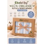Ekebaby Lüx Organic Kutulu Bebek Mendili 6’lı %100 Pamuk – Yenidoğan Ağız Bezi & Hediyelik
