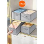Ekici home textile 2 adet-desenli Dolap Içi Düzenleyici, Raf Düzenleyici Katlanabilir kıyafet Saklama Kutusu-45x25x20cm