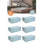 Ekici home textile 6 Adet Puanti desenli -çekyat Baza Tipi Hurc - Baza Altı Büyük Boy Saklama Hurcu 65 x 45 x 22 cm