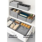 Ekici home textile 6'lı Gri - Çekmece Dolap içi Düzenleyici Kutu