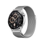 Ekılıf Huawei Watch GT3 BAND-12 46 mm 20 mm Gümüş Uyumlu Metal Hasır Kordon