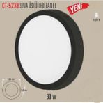 Ekim Aydınlatma Cata 30 Watt Sıva Üstü Yuvarlak Panel LED Armatür CT-5238 Alüminyum Siyah Kasa Beyaz Işık Ev Ofis Iç Mekan Için Uygundur - RENK