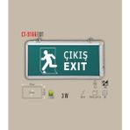 Ekim Aydınlatma Cata Çıkış Şarjlı Işıklı Yönlendirme Tabelası CT-9166 Exıt Çıkış - 33x14,5 - 1 Adet