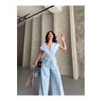 Ekim Store Asimetrik Yaka İp Bağlamalı İkili Blazer Takım