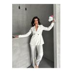 Ekim Store Çift Düğmeli Büzgülü İkili Blazer Takım