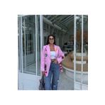 Ekim Store Çizgili Oversize Blazer Ceket