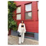 Ekim Store Çizgili Oversize İkili Blazer Takım