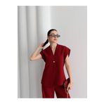 Ekim Store Gold Düğmeli Yelek Pantolon İkili Blazer Takım