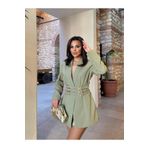 Ekim Store Gold Kemerli Oversize Blazer Ceket