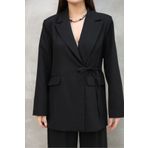 Ekim Store Keten Yandan Bağcıklı İkili Blazer Takım