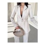 Ekim Store Kuşgözü Kemerli İkili Blazer Takım