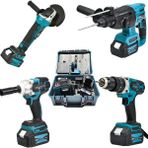 Ekinler Akülü Ultra 4lü Set Makina 58vf 5ah 125mm Avuç Taşlama, Sds Plus Kırıcı Delici Hilti, Somun Sıkma Sökme, Vidalama Matkap EEA090