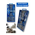 ekinler el aletleri 40 Parça Klavuz Pafta Seti Metrik Set M3-M12 Arası 40lı Takım