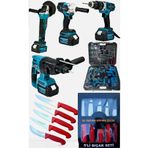ekinler el aletleri Akülü 4'lü Profesyonel Set (Kırmızı Saplı Hediye Paketi) 58V 5AH ( Avuç Taşlama, Delici Hilti, Somun