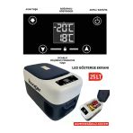 ekinler el aletleri Prohummer EEA457 Led Ekran 21-25 Lt Oto Karavan Tekne Tır Buzdolabı 12-24v -20 Derece Hızlı Soğutma