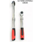 Ekinler El Aletleri Teleskopik Uzayabilen Cırcır Lokma Kolu 1/2 72 Diş - Siyah - Kırmızı