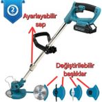 Ekinler Plus Çift Akülü Şarjlı Çim Biçme Makinesi Mavi EEA330