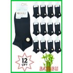 Ekinoks Kadın Bambu Patik Dikişsiz Siyah Çorap 36-40 - 36 - 40
