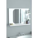 Ekinokshome Ayna, Banyo Aynası, Raflı Hol, Koridor, Duvar,salon,wc,ofis,yatak Odası 60x45 Cm Ayna-beyaz