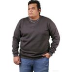 Ekis Büyük Beden Erkek Sıfır Yaka Füme Sweatshirt - 4XL