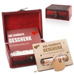 EKKONG Düğün para hediyesi, gelin ve damat için, orijinal düğün hediyeleri, hazine sandığı, ahşap, birinci sınıf tebrik kartları, para hediyesi, düğün ambalajı, sevgililer günü yıl dönümü için