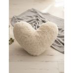 eklektis Kalpli Peluş Yastık - Kalpli Dekoratif Yastık - 30 x 35 cm - Bej