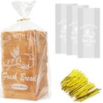 Ekmek Ekmek Ekmek Paketleme Torbaları, Büyük Fırın Ev Yapımı Ekmek Plastik Torbalar, 8 "x 4" x 18", 40 Paket, Baskılı Ekmek Torbaları Yeniden Kullanılabilir Ayarlanabilir