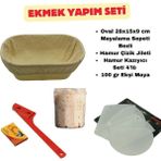 Ekmek Yapım Seti Oval 28 cm Bezli + Ekşi Maya