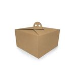 Eko Ambalaj 2 No Saplı Baskısız Kraft Turta Kutusu 24.3x24.3x13 cm 100 Adet