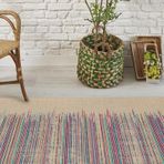 Eko Brooklyn Hasır Görünümlü Kaymaz Renkli Dokuma Modern Kilim Brk02 Renkli