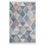 Eko Halı Arya Ar 10 Blue Pınk Yıkanabilir Çift Taraflı Modern Desenli Dokuma Kilim