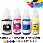 Eko Kartuş Canon G1411 Mürekkep Seti Muadil (Gı 490) - Renkli
