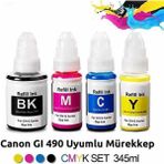 Eko Kartuş Canon G4400 Mürekkep Seti Muadil (Gı 490) Uyumlu - Renkli
