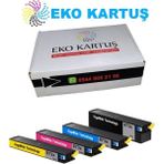 Eko Kartuş Hp 973X Muadil Kartuş 4 Renk Set - Siyah - Mavi - Kırmızı - Sarı